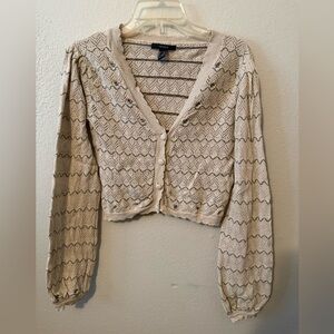 Forever 21 Beige Patterned Women's Sweater